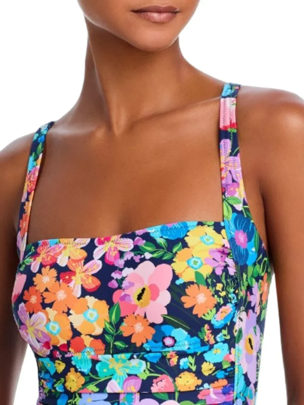 Johnny Was Wild Bloom Ruched One Piece Swimsuit